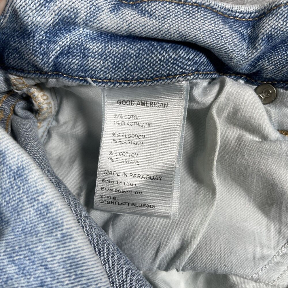 Good American Jeans Womens 12/31 Blue Flared Mid Rise Light Wash Denim - Picture 9 of 11